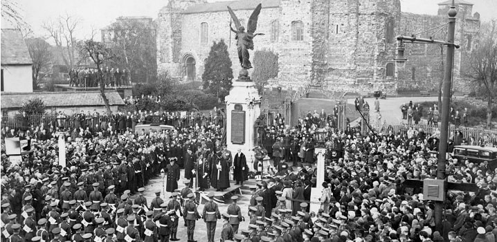 Historical Remembrance Sunday ceremony in Colchester town